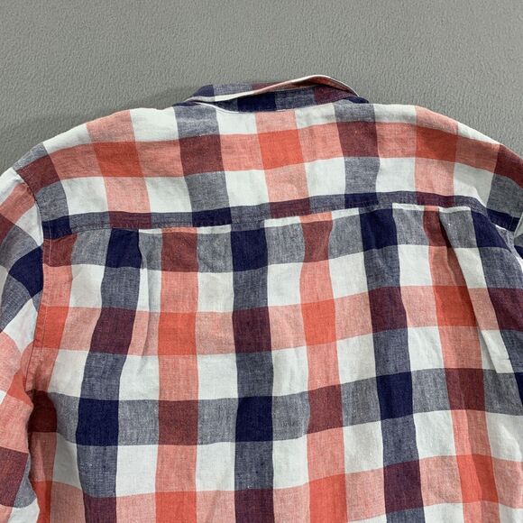 Tommy Bahama Shirt Mens Large Red Blue White Plaid Linen Button Up Casual - Picture 12 of 12